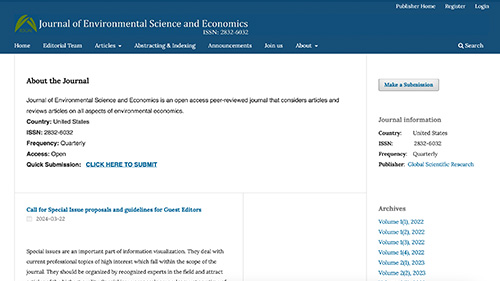 JESCAE journal website