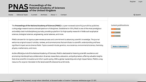 PNAS journal website