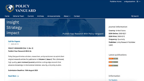 Policy Vanguard journal website